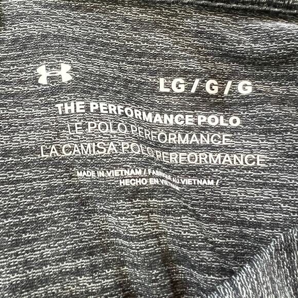 Under Amour The Performance Polo Multishade Gray Pattern Chest Logo Mens Large - Picture 6 of 7